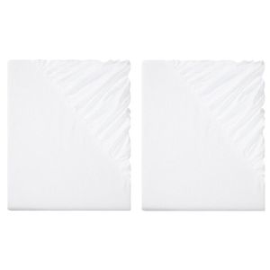 LIVARNO home Napínacia plachta, 90 – 100 x 200 cm, biela, 2 kusy vyobraziť