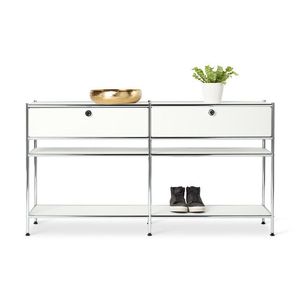 Kovový konzolový stolík »CN3« s 2 zásuvkami, biely vyobraziť