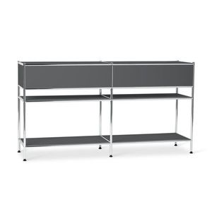 Kovový konzolový stolík »CN3« s 2 zásuvkami, sivý vyobraziť