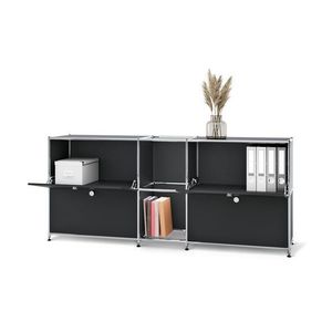 Kovová odkladacia skrinka »CN3« so 4 výklopnými priehradkami, čierna vyobraziť