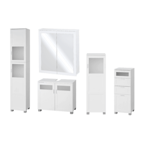 LIVARNO® Skrinka pod umývadlo + Vysoká skrinka do kúpeľne + Skrinka so zrkadlom + Skrinka do kúpeľne + Kúpeľňová skrinka Basel vyobraziť