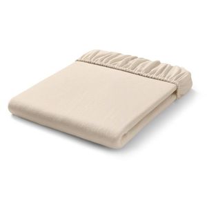 Napínacie prestieradlo z česanej bavlny, krémové, štandardná veľkosť vyobraziť