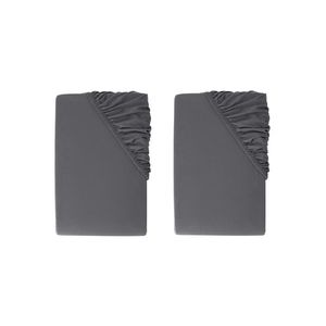 LIVARNO® Napínacia džersejová plachta, 90 - 100 x 200 cm, tmavosivá, 2 kusy vyobraziť