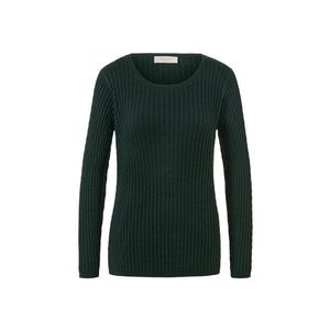 Pletený pulóver s vrkočovým vzorom, zelený vyobraziť
