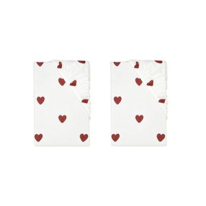 LIVARNO® Napínacia džersejová plachta, srdcia, 90 - 100 x 200 cm, 2 kusy vyobraziť
