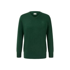 Pulóver s výstrihom do V, tmavozelený vyobraziť