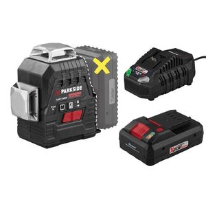 PARKSIDE PERFORMANCE® Aku krížový líniový laser PKLLP 3 x 360° 3360 A1 + Smart akumulátor 20 V/4Ah + Nabíjačka 20 V/4, 5 A vyobraziť