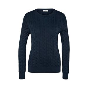 Pletený pulóver s vrkočovým vzorom, tmavomodrý vyobraziť