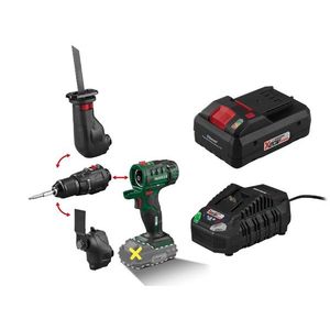 PARKSIDE® Aku kombinované náradie PKGA 20-Li C2 + Smart akumulátor 20 V/4Ah + Nabíjačka 20 V/4, 5 A vyobraziť