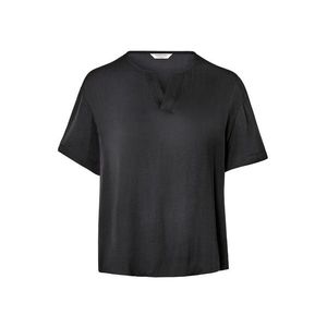 Saténová tuniková blúzka, čierna vyobraziť