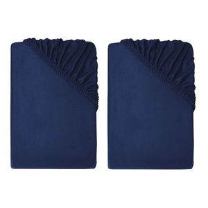 LIVARNO® Flísová napínacia plachta, 90-100 x 200 cm, navy modrá, 2 kusy vyobraziť