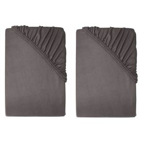 LIVARNO® Flísová napínacia plachta, 90-100 x 200 cm, antracitová, 2 kusy vyobraziť