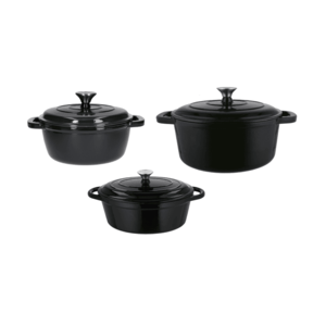 SILVERCREST® Liatinový hrniec, 2, 8 l, čierny + Liatinový hrniec, 5, 6 l, čierny + Liatinový pekáč, 4, 8 l, čierny vyobraziť
