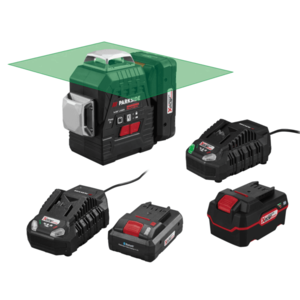 PARKSIDE PERFORMANCE® Aku krížový líniový laser s akumulátorom a nabíjačkou + Rýchlonabíjačka akumulátora 20 V/4, 5 A + Akumulátor 20 V/4 Ah vyobraziť