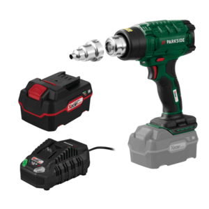 PARKSIDE® Aku teplovzdušná pištoľ PHLGA 20-Li C2 + Akumulátor 20 V/4 Ah PAP 20 B3 + Nabíjačka akumulátora 20 V/4, 5 A PLG 20 C3 vyobraziť