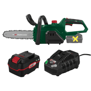 PARKSIDE® Aku reťazová píla PAKS 20-Li E5 + Akumulátor 20 V/4 Ah PAP 20 B3 + Nabíjačka akumulátora 20 V/4, 5 A PLG 20 C3 vyobraziť