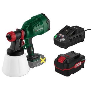 PARKSIDE® Aku striekacia pištoľ na farbu PFSA 20-Li B2 + Akumulátor 20 V 4 Ah + Nabíjačka akumulátora 20 V/4, 5 A vyobraziť