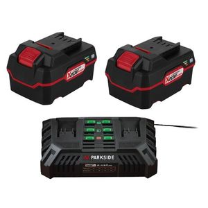 PARKSIDE® Akumulátor 20 V 4 Ah PAP 20 B3, 2 kusy + Dvojitá nabíjačka na akumulátor 20 V 4, 5 A PDSLG 20 B1 vyobraziť