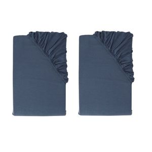 LIVARNO® Napínacia plachta z jemného flanelu, modrá, 90 – 100 x 200 cm, 2 kusy vyobraziť