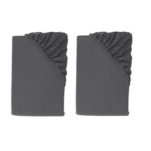 LIVARNO® Napínacia plachta z jemného flanelu, sivá, 90 – 100 x 200 cm, 2 kusy vyobraziť