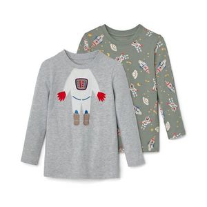 Tričká s dlhým rukávom, 2 ks, outerspace vyobraziť