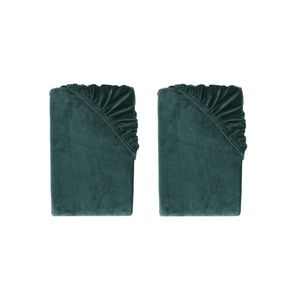 LIVARNO® Plyšová napínacia plachta, 90 – 100 x 200 x 25 cm, zelená, 2 kusy vyobraziť