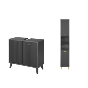 LIVARNO home Skrinka pod umývadlo + Vysoká skrinka do kúpeľne vyobraziť