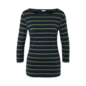 Prúžkované tričko s trojštvrťovými rukávmi, námornícka zelená a koňaková vyobraziť