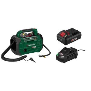 PARKSIDE® Aku kompresor a pumpa PKA 20-Li D3 + Smart akumulátor 20 V/4Ah PAPS 204 A1 + Nabíjačka akumulátora 20 V/4, 5 A PLG 20 C3 vyobraziť