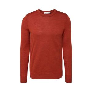 Pulóver z vlny merino, oranžový s melírom vyobraziť