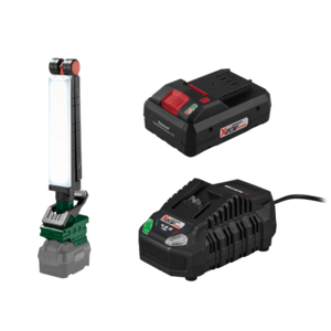 PARKSIDE® Aku upínacie LED svietidlo 20 V PLKLA 20-Li A1 + Smart akumulátor 20 V/4 Ah + Nabíjačka akumulátora 20 V/4, 5 A vyobraziť