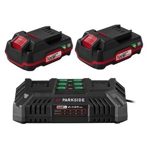 PARKSIDE® Akumulátor 20 V 2 Ah, 2 kusy + Dvojitá nabíjačka na akumulátor 20 V/4, 5 A vyobraziť