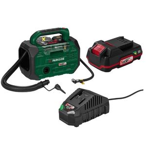 PARKSIDE® Aku kompresor a pumpa PKA 20-Li D3 + Akumulátor 20 V 2 Ah + Nabíjačka na akumulátor 20 V/2, 4 A vyobraziť