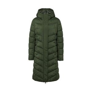 Prešívaný kabát s kapucňou, tmavozelený vyobraziť