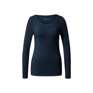 Tričko s dlhými rukávmi zo zmesi modalu a hodváb, modré vyobraziť