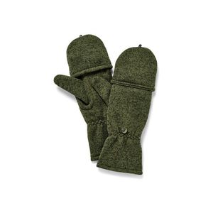 Odklápacie palčiaky z pleteného flaušu, kaki vyobraziť