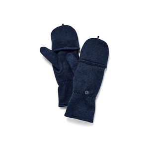 Odklápacie palčiaky z pleteného flaušu, tmavomodré vyobraziť