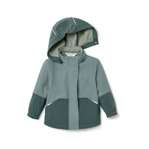 Detská softshellová bunda s meniacimi sa farbami v daždi, zelená vyobraziť