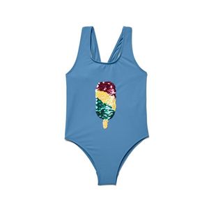 Detské plavky s obojstrannými flitrami vyobraziť