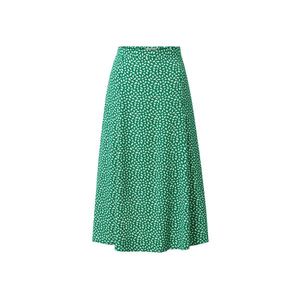 Midi sukňa s potlačou, zelená vyobraziť