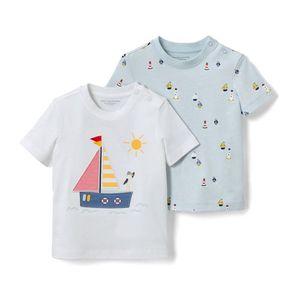 Detské tričká s aplikáciou, 2 ks, námornícky štýl vyobraziť