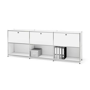 Kovový regál »CN3« s 3 premiestniteľnými priehradkami, biely vyobraziť