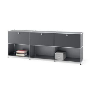 Kovový regál »CN3« s 3 premiestniteľnými priehradkami, sivý vyobraziť