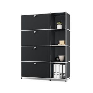 Kovová skrinka »CN3« so 4 výklopnými priečinkami, čierna vyobraziť