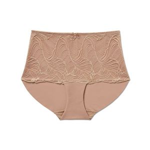 Nohavičky s vysokým pásom »light-shaping«, béžové vyobraziť