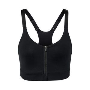 Športová podprsenka so zapínaním na zips vpredu, čierna vyobraziť