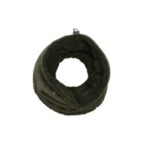 Kruhový šál z pleteného flaušu, kaki vyobraziť