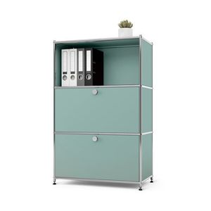 Kovová komoda »CN3« s 2 výklopnými priečinkami, šalviová vyobraziť