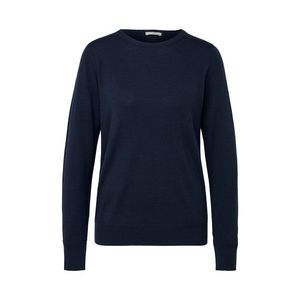 Pulóver z jemného úpletu s merino vlnou, tmavomodrý vyobraziť