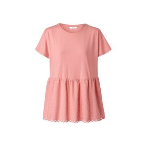 Tričko zo zmesi materiálov s výšivkou, koralové vyobraziť